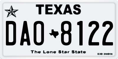 TX license plate DAO8122