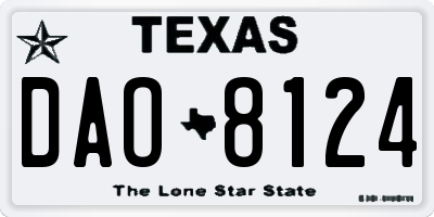TX license plate DAO8124