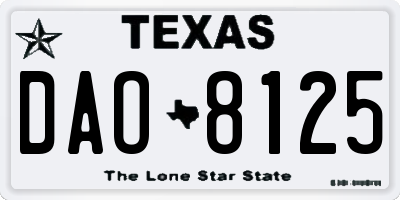 TX license plate DAO8125