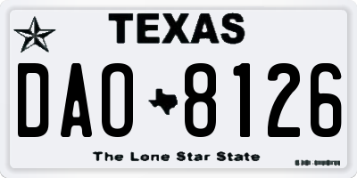 TX license plate DAO8126