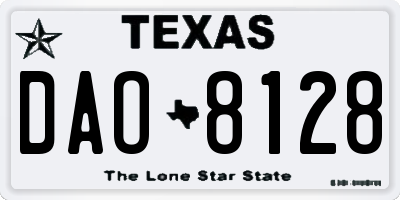 TX license plate DAO8128