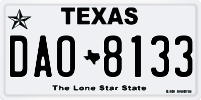 TX license plate DAO8133