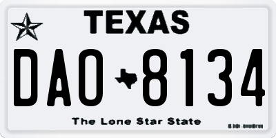 TX license plate DAO8134