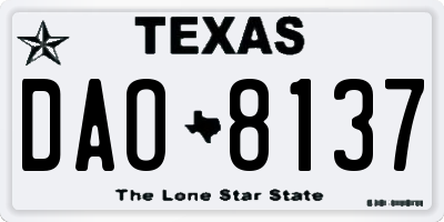 TX license plate DAO8137