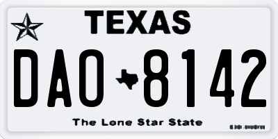 TX license plate DAO8142