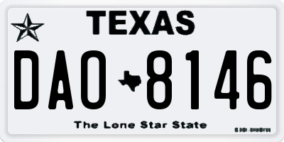 TX license plate DAO8146