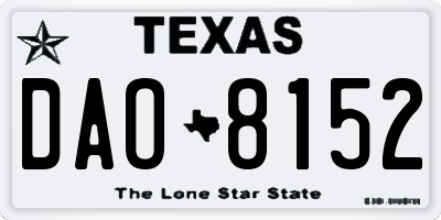 TX license plate DAO8152