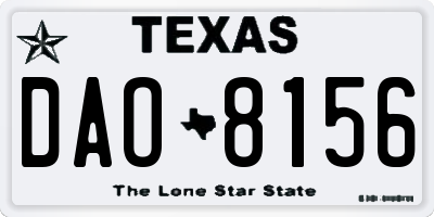 TX license plate DAO8156