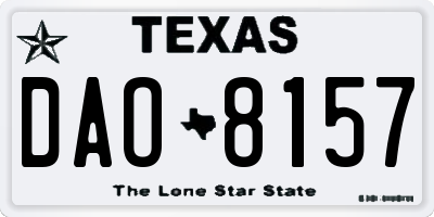 TX license plate DAO8157
