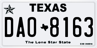 TX license plate DAO8163