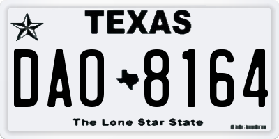 TX license plate DAO8164
