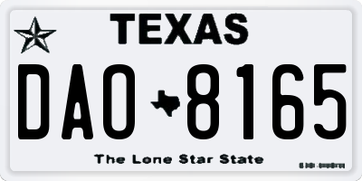 TX license plate DAO8165