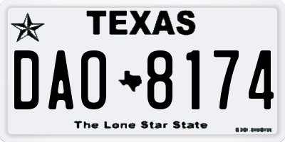 TX license plate DAO8174