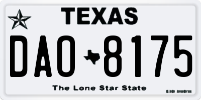 TX license plate DAO8175