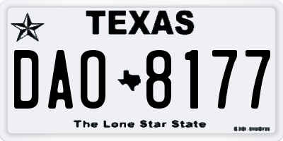 TX license plate DAO8177