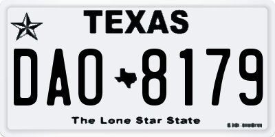 TX license plate DAO8179