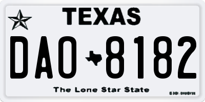 TX license plate DAO8182