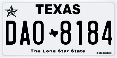 TX license plate DAO8184