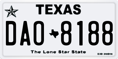 TX license plate DAO8188