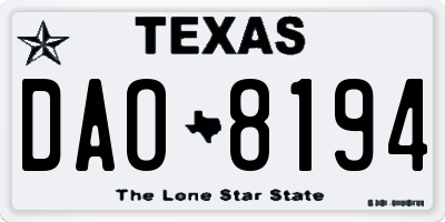 TX license plate DAO8194