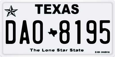 TX license plate DAO8195