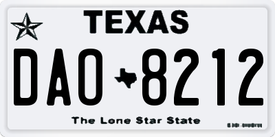 TX license plate DAO8212