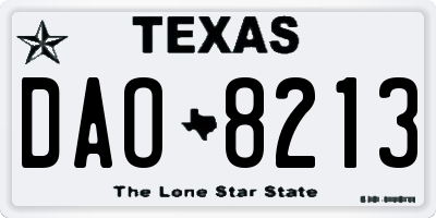 TX license plate DAO8213