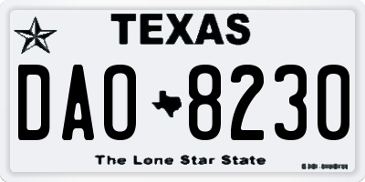 TX license plate DAO8230