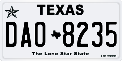 TX license plate DAO8235