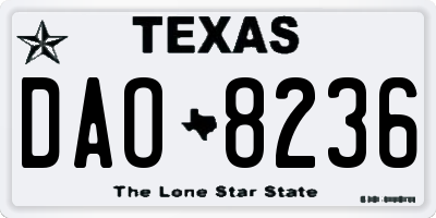 TX license plate DAO8236