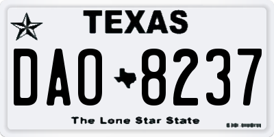 TX license plate DAO8237