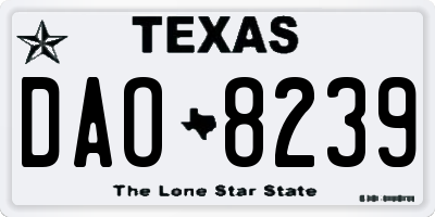 TX license plate DAO8239