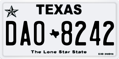 TX license plate DAO8242