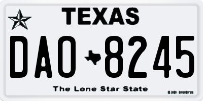 TX license plate DAO8245