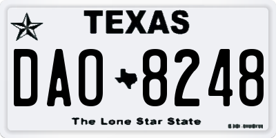 TX license plate DAO8248