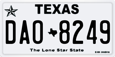 TX license plate DAO8249