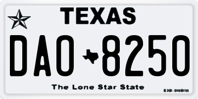TX license plate DAO8250