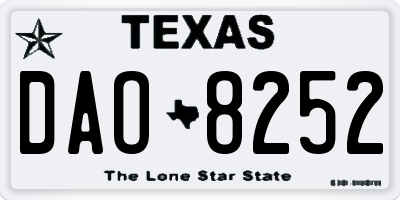TX license plate DAO8252
