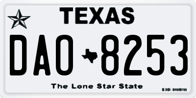 TX license plate DAO8253