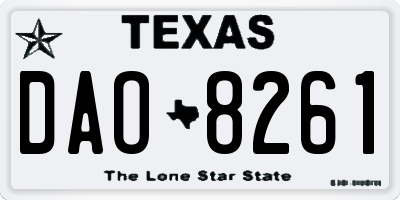 TX license plate DAO8261