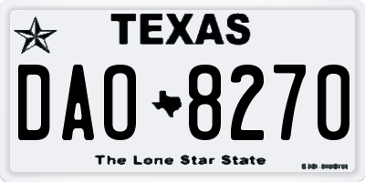 TX license plate DAO8270