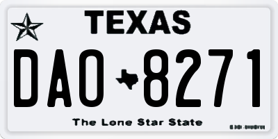 TX license plate DAO8271