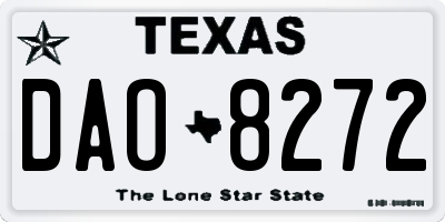 TX license plate DAO8272