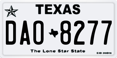 TX license plate DAO8277