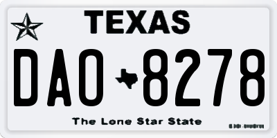 TX license plate DAO8278