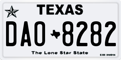 TX license plate DAO8282