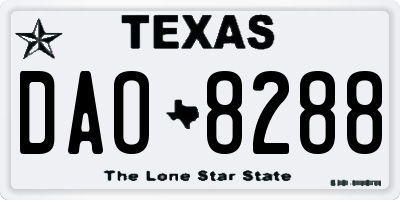 TX license plate DAO8288