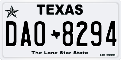 TX license plate DAO8294