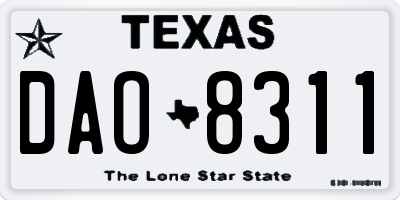 TX license plate DAO8311