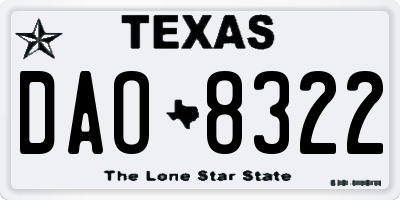 TX license plate DAO8322